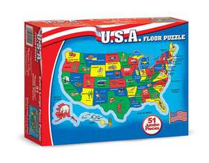 U.S.A. Map Floor (51 PC) de Melissa & Doug