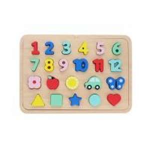 Numbers, Shapes, and Colors Wooden Tray Puzzle de Petit Collage