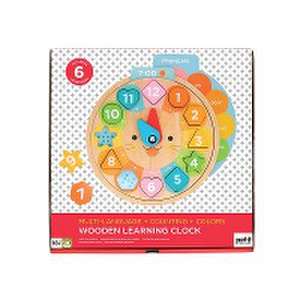 Wooden Learning Clock: Multi-Language + Counting + Colors de Petit Collage