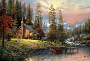 Haus in den Bergen. Puzzle 500 Teile de Thomas Kinkade