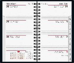 rido/idé 7017809905 Taschenkalender Modell Taschenplaner int. (2025)| 2 Seiten = 1 Woche| A6| 144 Seiten| Kunstleder-Einband Belnova| schwarz