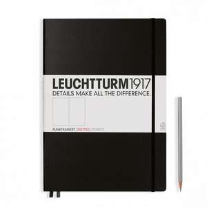 Agendă nedatată Leuchtturm Master Classic (A4+): Negru, 233 pagini punctate