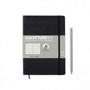 Agendă Leuchtturm Notes Medium (A5): Negru, pagini liniate