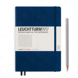 Agendă nedatată Leuchtturm Medium (A5): Navy, pagini cu pătrățele