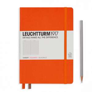 Agendă nedatată Leuchtturm Medium (A5): Orange, pagini cu pătrățele