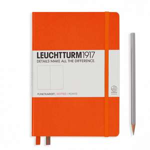 Agendă nedatată Leuchtturm Medium (A5): Orange, pagini punctate