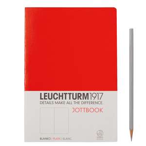 Agendă nedatată Leuchtturm Jottbook: Roșu, Medium, pagini albe