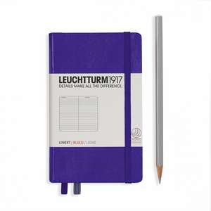 Agendă nedatată Leuchtturm Pocket (A6): Violet, pagini liniate