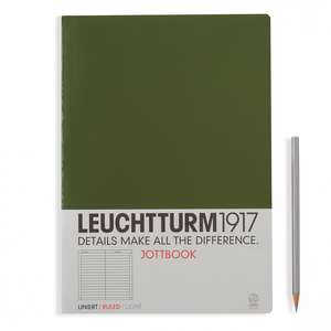 Agendă nedatată Leuchtturm Jottbook: Army, A4, pagini liniate