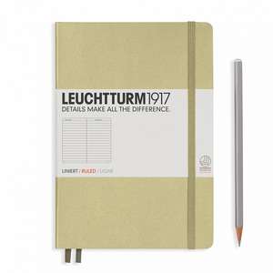 Agendă nedatată Leuchtturm Medium (A5): Sand, pagini liniate