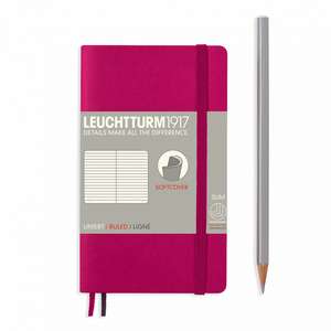 Agendă nedatată Leuchtturm Pocket (A6): Berry, pagini liniate