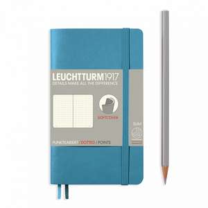 Agendă nedatată Leuchtturm Pocket (A6): Albastru nordic, pagini punctate