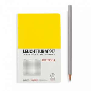 Agendă nedatată Leuchtturm Jottbook: Lemon, Pocket, pagini cu pătrățele