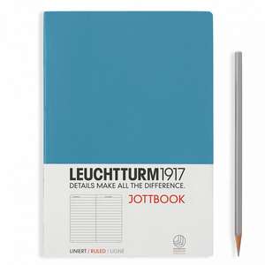 Agendă nedatată Leuchtturm Jottbook: Albastru nordic, Medium, pagini liniate