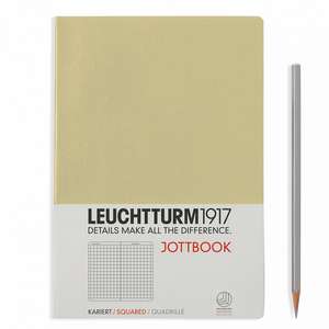 Agendă nedatată Leuchtturm Jottbook: Sand, Medium, pagini cu pătrățele