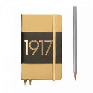 Agende Leuchtturm Special Metallic Edition 1917 (Hardcover): Gold, Pocket, pagini liniate