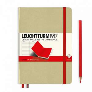 Agendă nedatată Leuchtturm Notes Bicolore: Sand-Red, Medium, pagini liniate