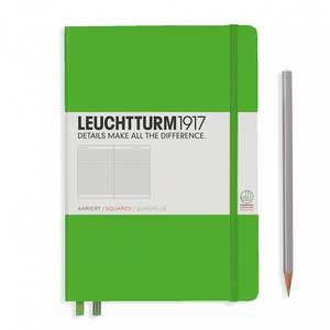 Agendă nedatată Leuchtturm Medium (A5): Fresh Green, pagini cu pătrățele