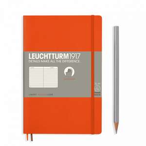 Agendă Leuchtturm Notes Paperback (B6+): Orange, pagini liniate