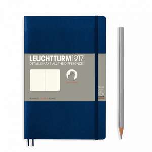 Agendă Leuchtturm Notes Paperback (B6+): Navy, pagini albe