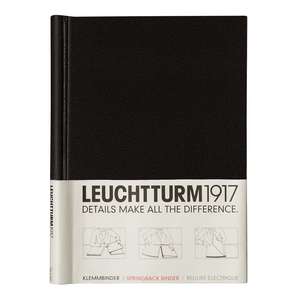 Springback binder Leuchtturm: Negru, Peka Classic DIN A4, 500 de file