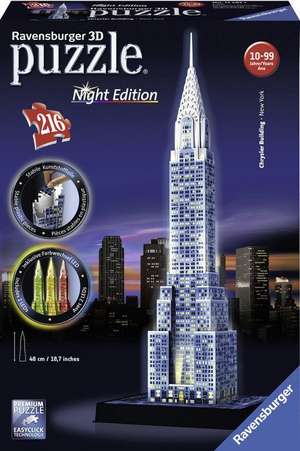 Chrysler Building bei Nacht.Night Edition 3-D Puzzle 216 Teile