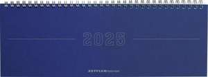 Tisch-Querkalender Papyrus Blau 2025 - Büro-Planer 29,7x10,5 cm - Tisch-Kalender - 1 Woche 2 Seiten - Ringbindung - Zettler de Zettler