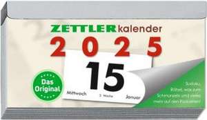 Tagesabreißkalender Q 2025 - 10,9x5,9 cm - 1 Tag auf 1 Seite - mit Sodokus, Rezepten, Rätseln uvm. auf den Rückseiten - Bürokalender 312-0000 de Zettler Kalender