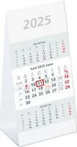 3-Monats-Aufstellkalender 2025 - 10,5x14,5 cm - 3 Monate auf 1 Seite - mit Kopftafel und Datumsschieber - Mehrmonatskalender - 980-0000 de Zettler Kalender