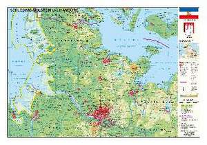 Schleswig-Holstein und Hamburg physisch 1:325 000 de Heinrich Stiefel