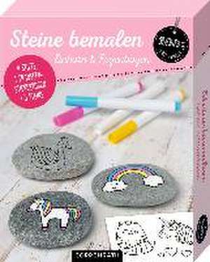 Steine bemalen. Einhorn & Regenbogen