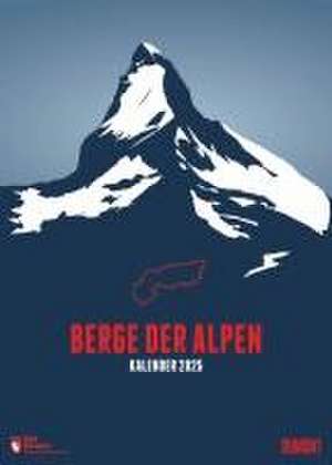 DUMONT - Berge der Alpen 2025 Wandkalender, 50x70cm, Posterkalender mit den außergewöhnlichen Karten von Marmota Maps, zwölf handillustrierte Alpengipfel, gelungene Infografik für alle Fans der Berge de DUMONT Kalender