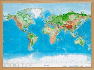 Welt Gross 1:53.000.000 mit Naturholzrahmen de André Markgraf