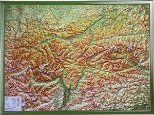 Relief Tirol 1:325.000 mit Holzrahmen de André Markgraf