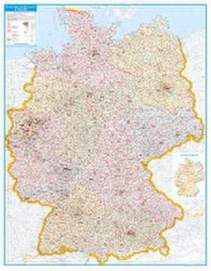 Poster PLZ Deutschland. Postleitzahlenkarte; Maßstab 1:700 000