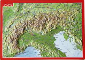 Reliefpostkarte Alpen de André Markgraf