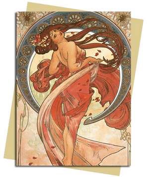 The Arts Dance (Mucha) Greeting Card: Pack of 6 de Flame Tree Studio