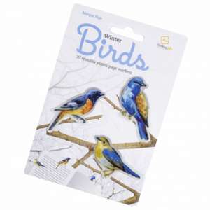 Stikki Marks 30 Mini-Lesezeichen (Winter Birds) | selbsthaftend | wiederablösbar de Thinking Gifts