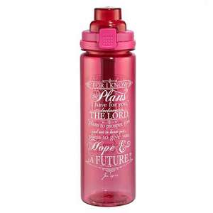 Water Bottle Plastic - Pink I Know the Plans