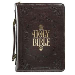 Bible Cover - Lux-Leather - Holy Bible - Brown - Large