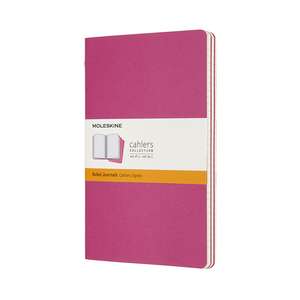 Set Of 3 Moleskine Large Ruled Cahier Journals: Kinetic Pink de Moleskine