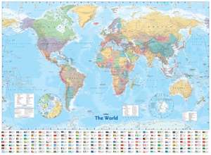 Collins World Wall Paper Map de Collins Maps