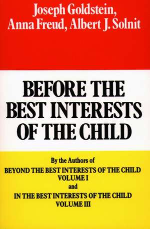 Before the Best Interests of the Child de Joseph Goldstein