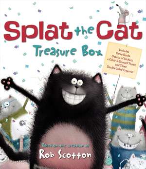 Splat the Cat Treasure Box: Splat the Cat Sings Flat, Splat the Cat and the Duck with No Quack, Splat the Cat: Back to School, Splat!, and Color-It-Yourself Poster de Rob Scotton