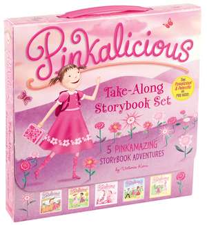 The Pinkalicious Take-Along Storybook Set: Tickled Pink, Pinkalicious and the Pink Drink, Flower Girl, Crazy Hair Day, Pinkalicious and the New Teacher de Victoria Kann