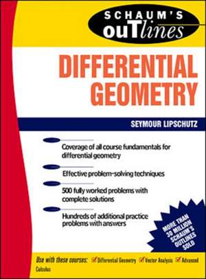 Schaum's Outline of Differential Geometry de Martin Lipschutz