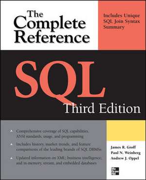 SQL The Complete Reference, 3rd Edition de James Groff