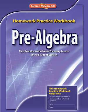 Pre-Algebra Homework Practice Workbook de McGraw-Hill/Glencoe