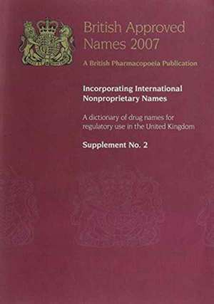 British Approved Names: 2007 Supplement 2 de British Pharmacopoeia Commission