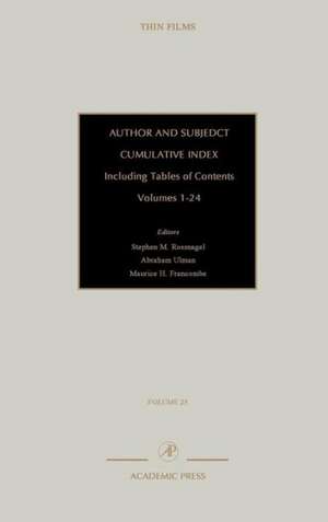 Author and Subject Cumulative Index, Including Tables of Contents: Subject and Author Cumulative Index, Volumes 1-24 de Ronald Powell